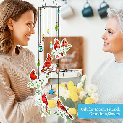 Cardinal Wind Chimes Gifts for Women Wind Chime, Wind Chimes for Outside, Cardinal Decor Thank You Gift for Mom Friend Sisters- Mother's Day, Birthday, Thanksgiving Day