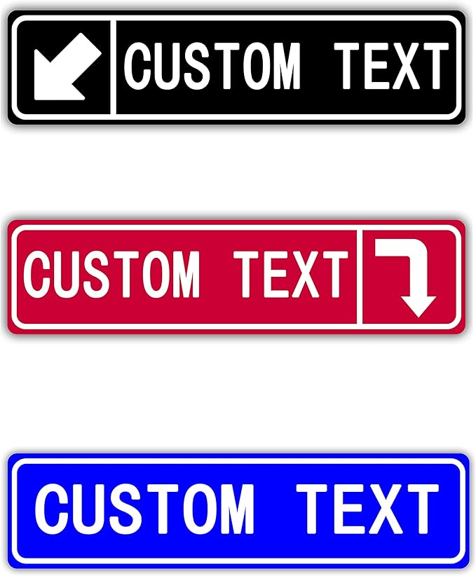 16'' x 4'' Wall Decoration Street Sign With Arrow Icon Personalized Design Customized Street Direction Sign Metal Tin Sign Office Label Customized