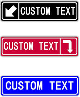 16'' x 4'' Wall Decoration Street Sign With Arrow Icon Personalized Design Customized Street Direction Sign Metal Tin Sign Office Label Customized