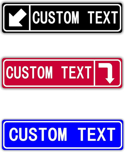 16'' x 4'' Wall Decoration Street Sign With Arrow Icon Personalized Design Customized Street Direction Sign Metal Tin Sign Office Label Customized