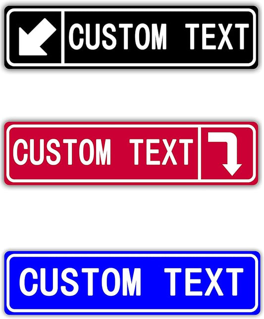 16'' x 4'' Wall Decoration Street Sign With Arrow Icon Personalized Design Customized Street Direction Sign Metal Tin Sign Office Label Customized