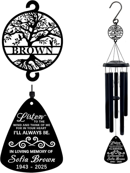 Sympathy Wind Chimes, Personalized Remembrance Gift for Loss,37" Memorial Wind Chime,Remembrance Wind Chime, Memorial Gifts for Loss of Father,Remembrance Gift for Loss,Loss of Mom Sympathy Gift