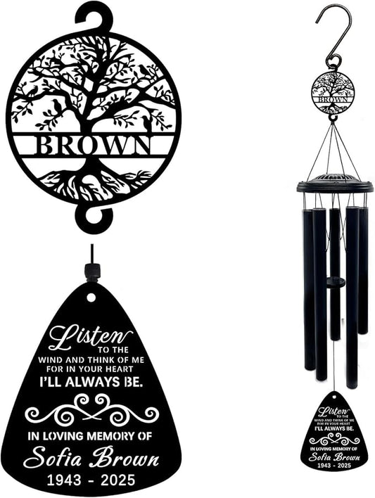 Sympathy Wind Chimes, Personalized Remembrance Gift for Loss,37" Memorial Wind Chime,Remembrance Wind Chime, Memorial Gifts for Loss of Father,Remembrance Gift for Loss,Loss of Mom Sympathy Gift