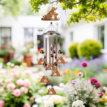 Cat Dog Wind Chimes for Outside - Luvsweets Dog Cat Lover Gifts for Women, Pet Memorial Wind Chimes for Pet Lover, Birthday Housewarming, Outdoor Home Porch Patio Yard Garden Decor
