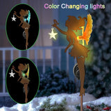 Solar Garden Statue Outdoor Decor, Art Fairy Star Figurine Light Stake, Garden Decoration Ornament for Patio Lawn Yard Pathway, Housewarming & Unique Gift for Gardening Mom Grandma