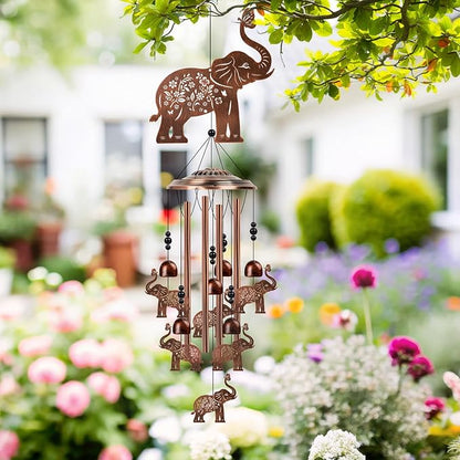 Elephant Wind Chimes for Outside - Elephant Gifts for Women Men, Memorial Wind Chimes for Outdoor, Garden Patio Yard Porch Decor, Birthday for Mom Grandma Wife Friends