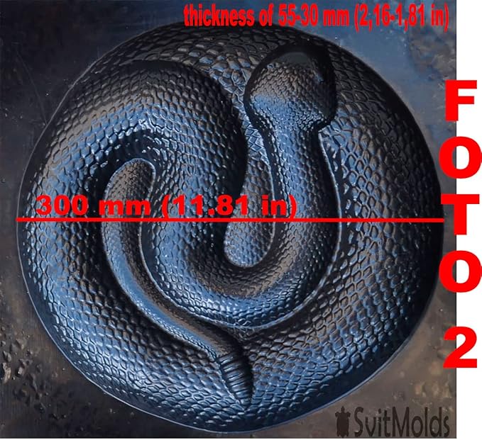 SvitMods Mold Snake DIY Statue for Garden Black ABC Plastic Concrete Cement Mould Rattlesnake Garden Decor Mold Croc for Garden Figure (D72-Small)