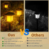 6Pack Solar Pathway Lights Outdoor with Flickering Flame, IP65 Waterproof, Solar Flame Lights with Hook, Upgraded 1000mAH Battery, Up to 12Hrs, Auto On/Off, Decor for Garden, Walkway