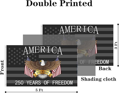 250 Anniversary USA Flag 3x5 Ft 2 Sided 3 Layers 250th Anniversary Flag We The People 1776-2026 250 Years Birthday Patriotic Decor for Outdoor Front Door Porch Wall (E)