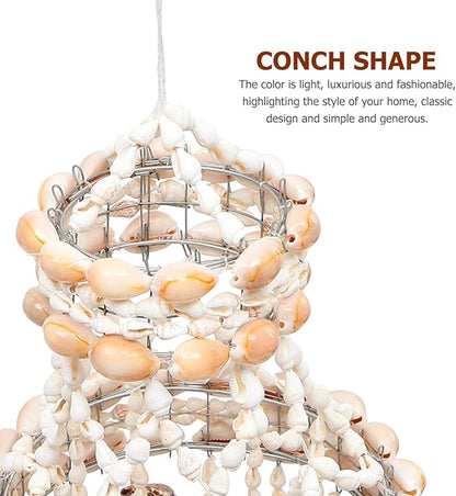 Kisangel 1Pc Seashell Conch Wind Chimes, Hanging Shell Wind Chime Creative Natural Pendant for Home Decor,Random Shape (White)