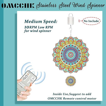 Wind Spinner Mandala Peacock, 12inch Stainless Steel Metal Wind Spinners Outdoor Hanging, 3D Wind Sculptures Kinetic Yard Art Decoration Garden Ornament Indoor Décor Gift for Women Men Holidays