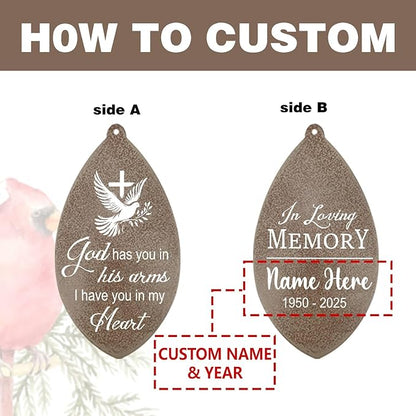 ASTARIN Personalized Sympathy Wind Chimes, Sympathy Gifts for Loss Mother Wife Husband, Deep Tone Large Personalized Wind Chime for Indoor Outside, in Loving Memory of Loved One, Produced in USA