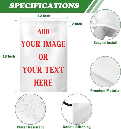 Custom Garden Flags for Outside Personalized Flag Customizable with Picture Make your Own Banner Customized Yard Decor 12x18 Double Sided Small