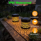 Solar Outdoor Fence Lights Decoration 2 Pack, Solar Wall Step Deck Lights Outdoor Garden Decor with Mandala Theme for Yard Art Porch Patio Backyard