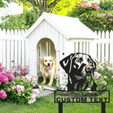 Custom Labrador Retriever Garden Stakes Sign, Personalized Metal Dog Statue Garden Sign for Outside, Personalized Dog House Decor Welcome Sign Patio Gardening Decor Stake Gifts for Dogs Mom