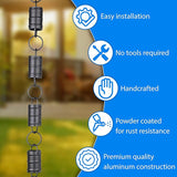 RainChains Pacific Tri-Stripe Rain Chain 8.5ft Black Aluminum Rain Chains for Gutters Decorative Gutter Chain Downspout.