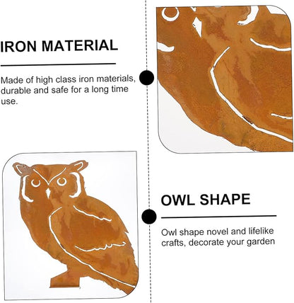 1pc Iron Owl Statue Garden Decorations Lawn Ornaments Unique Owl Modeling