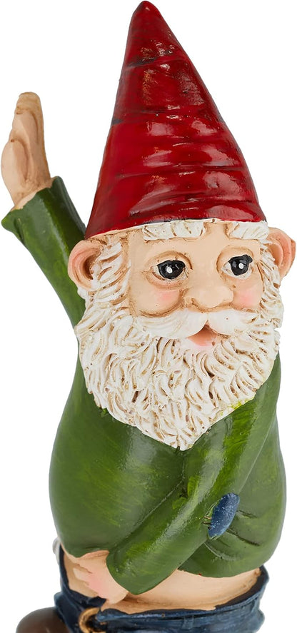 Relaxdays Peeing Gnome, Rude Figurine, Weatherproof, Frost Resistant, Garden Statue, Polyresin, Multicoloured, Synthetic Resin, 10 x 5 x 4 cm