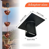 Rain Chain Gutter Adapter, Metal Rain Chain Outside Gutters Downspout Accessories, Black Powder Coated Gutter Adapter Rain Chain Installation
