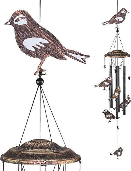 VP Home 32" H Soothing Songbirds Wind Chimes for Outside Unique Songbirds Soothing Windchimes Outdoor Decorations Garden Decor Songbirds Gift for Women, Mom, Grandma, Unisex