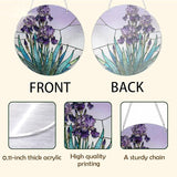 Acrylic Window Hanging, Purple Flowers Romantic Suncatcher for Home Garden Decor, Door Window Decoration, Christmas or Birthday Gifts for Women Family or Friends