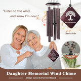 Memorial Gifts for Loss of Daughter, 32"" Sympathy Wind Chimes for Loss of Daughter, Loss of Daughter Sympathy Gift, Bereavement Gifts in Memory of a Loved Daughter, Bronze
