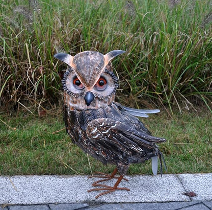 16.5" Metal Owl Statues Outdoor Garden Yard Art for Patio Backyard