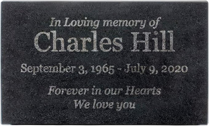 Customized In Loving Memory Black Granite Memorial or Sympathy Gift. Offered in a Variety of Sizes to Meet your Needs and Budget (10 x 6 x 2")