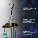Upblend Outdoors Solar Wind Chimes for Outside – Color Changing LED Wind Chimes for Outside, Solar Chimes Outdoor Waterproof – Diamond, Light Blue