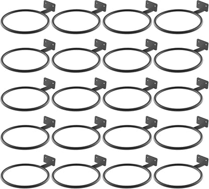 Wall Pot Holder Bulk 4in 20Pack Ring Plant Hanger, Metal Planter Hooks Wall Mounted Bracket Heavy Duty for Outdoor Indoor Black