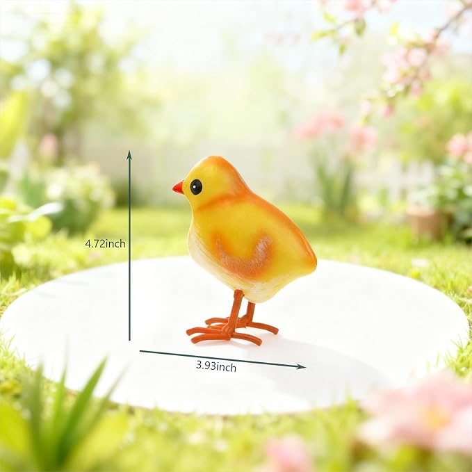 Shorayn Rooster Decor Metal Chicken Yard Art Garden Chick Statues Outdoor Figurines Easter Decoration,Set of 3