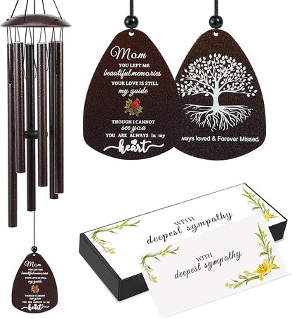 Cardinal Memorial Wind Chimes for Loss of Mother，32" Large Sympathy Windchimes for Outside Deep Tone，Best Bereavement Remembrance Memory Funeral Gifts for Loss of Loved One