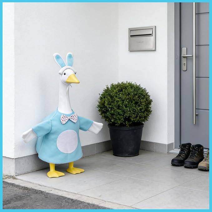 Independence Day Style Cute Outfit for 23-Inch Cement Goose – Outdoor Garden Yard Porch Decor