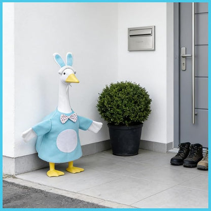 Independence Day Style Cute Outfit for 23-Inch Cement Goose – Outdoor Garden Yard Porch Decor