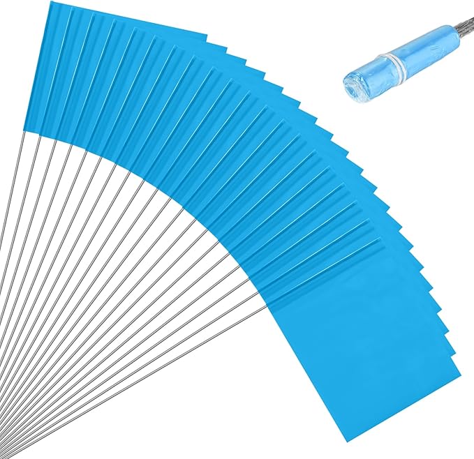 M METERXITY 20-Pack Blank Marking Flags, 15x5.1x4 Inch Waterproof Yard Flags Marking for Lawn/Garden/Irrigation/Landscape/Sprinkler/Survey/Dog Training/DIY [Blue]