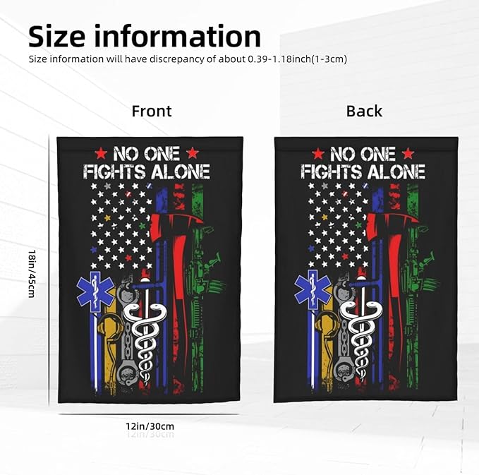 No One Fights Alone Garden Flag Double Sided Vertical 12×18 Inch Banners Double Sided For Lawn Patio Yard Garden Home Outdoor Decor