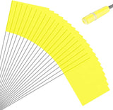M METERXITY 20-Pack Blank Marking Flags, 15x5.1x4 Inch Waterproof Yard Flags Marking for Lawn/Garden/Irrigation/Landscape/Sprinkler/Survey/Dog Training/DIY [Yellow]