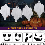 Hanging Ghosts Outdoor Decorations, 4 Pack 28" Cute Flying Ghosts - Halloween Decor for Home, Tree, Porch, Patio, Lawn, Garden, Party & Holiday