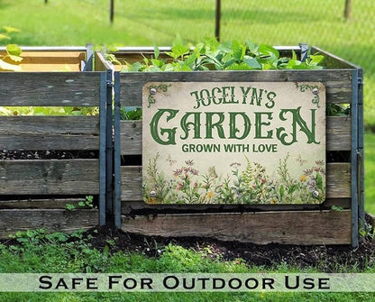 Personalized Metal Signs with Name Made in USA Custom Vintage Garden Sign Waterproof Vintage Decorative Metal Print for Wall Decor Customized Home Garden Ideas Gifts Artwork Prints for Yard Ourdoor