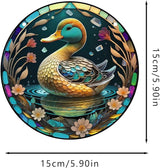 Duck Acrylic Window Hanging,Stained Window Hanging Decor Colorful Ornament,Stained Two-Sided Panel Hangings Decoration,Acrylic Suncatcher for Garden Kitchen Living Room