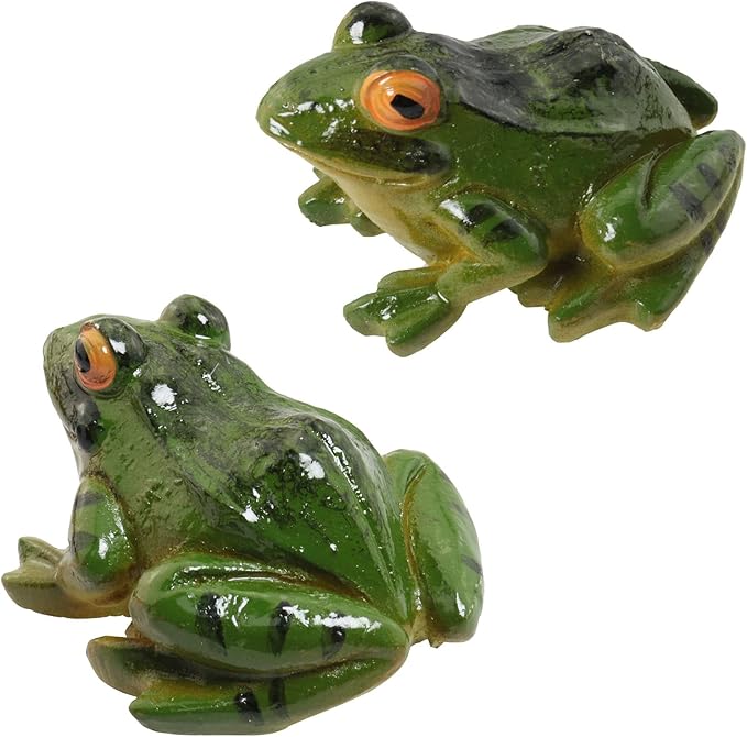 2pcs Resin Simulation Frog Statue Animal Sculpture 6.5x5.5x3.8cm for Home Garden Backyard Outdoor Decoration