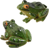 2pcs Resin Simulation Frog Statue Animal Sculpture 6.5x5.5x3.8cm for Home Garden Backyard Outdoor Decoration
