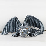 Resin Garden Dragon Statue Squatting Guard Dragon Figurine Dragon Decorations for Outside Lawn Patio Yard Ornament Gothic Garden Decor Patio Balcony Yard Decorations (Black)