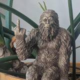 John Bernard & Company Bigfoot The Rude ‘Flipping The Bird’ Sasquatch Yeti Statue/Figurine Indoor/Outdoor Sculpture for Patio, Deck, Home, Office 10 in H Shelf Sitter Figurine (Stonewash)