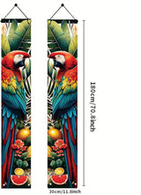 Summer Luau Tropical Parrot Porch Banners 71x12 Inch Party Decorations Colorful Macaw Hanging Door Signs Jungle Leaves Outdoor Patio Welcome Banner for Home Decor