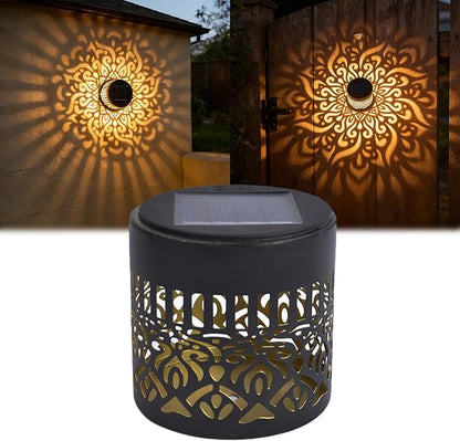 Decorative Solar Mandala Lights, 2026 Upgrade Outdoor Metal Solar Mandala Lights, Waterproof Mandala Theme Fence Light for Garden Backyard Post Patio Yard (1 Pcs)