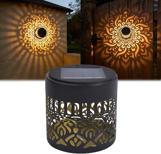 Decorative Solar Mandala Lights, 2026 Upgrade Outdoor Metal Solar Mandala Lights, Waterproof Mandala Theme Fence Light for Garden Backyard Post Patio Yard (1 Pcs)