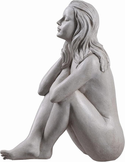 Hi-Line Gift Ltd. Thinking Lady Sculpture Resin Garden Statue