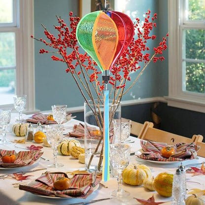 ORFOFE 34.6 Inch Hanging Hot Air Balloon Wind Spinner Colorful Outdoor Garden Windmill Decoration for Yard Patio Party