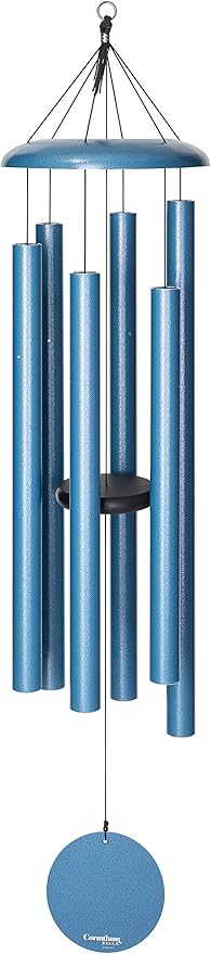 Corinthian Bells by Wind River - 56 inch Sky Blue Wind Chime for Patio, Backyard, Garden, and Outdoor Decor (Aluminum Chime) Made in The USA